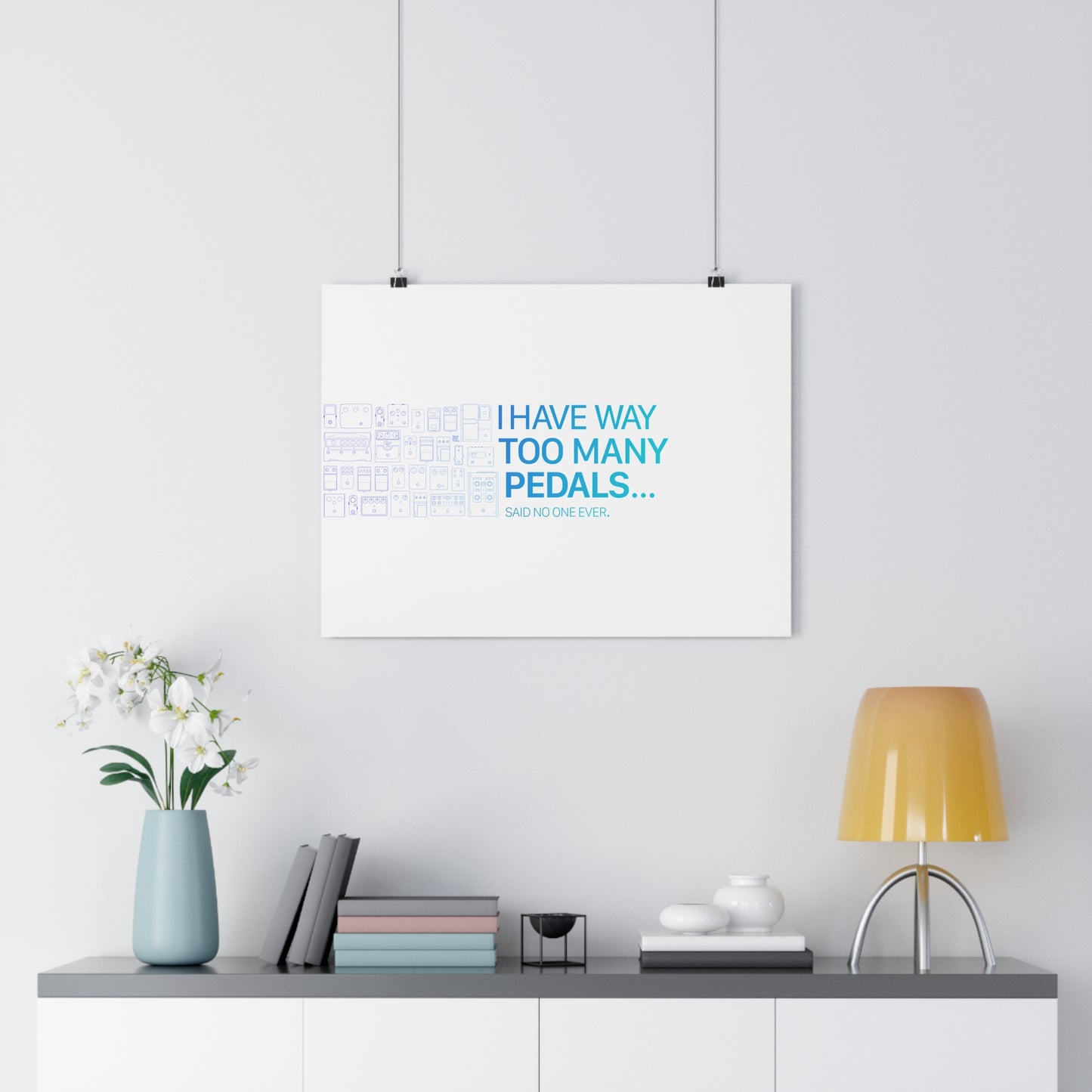 Too Many Guitar Pedals Original Art Giclée Art Print