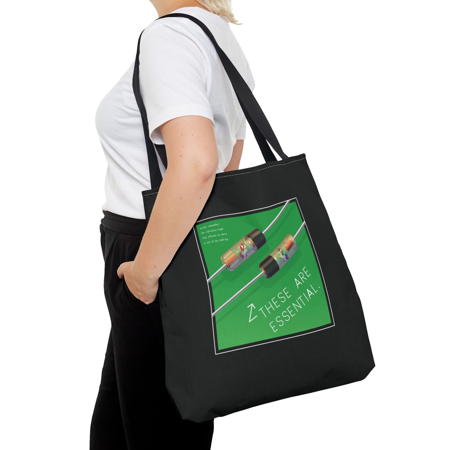 Magical Diodes "These Are Essential" Tote Bag - Original Design by Signal Chain Theory - Black