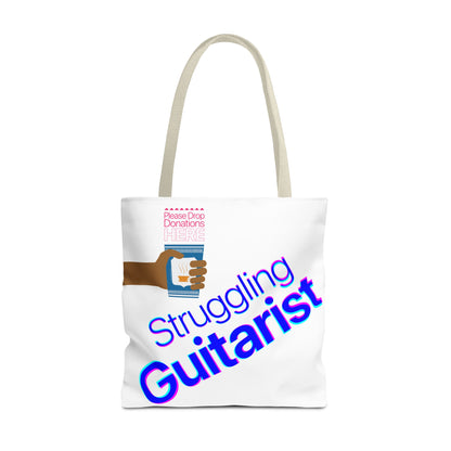 Struggling Guitarist Tote Bag - Musical Themed, Perfect for Musicians and Guitar Players - Original Design by Signal Chain Theory (Greek Cup)
