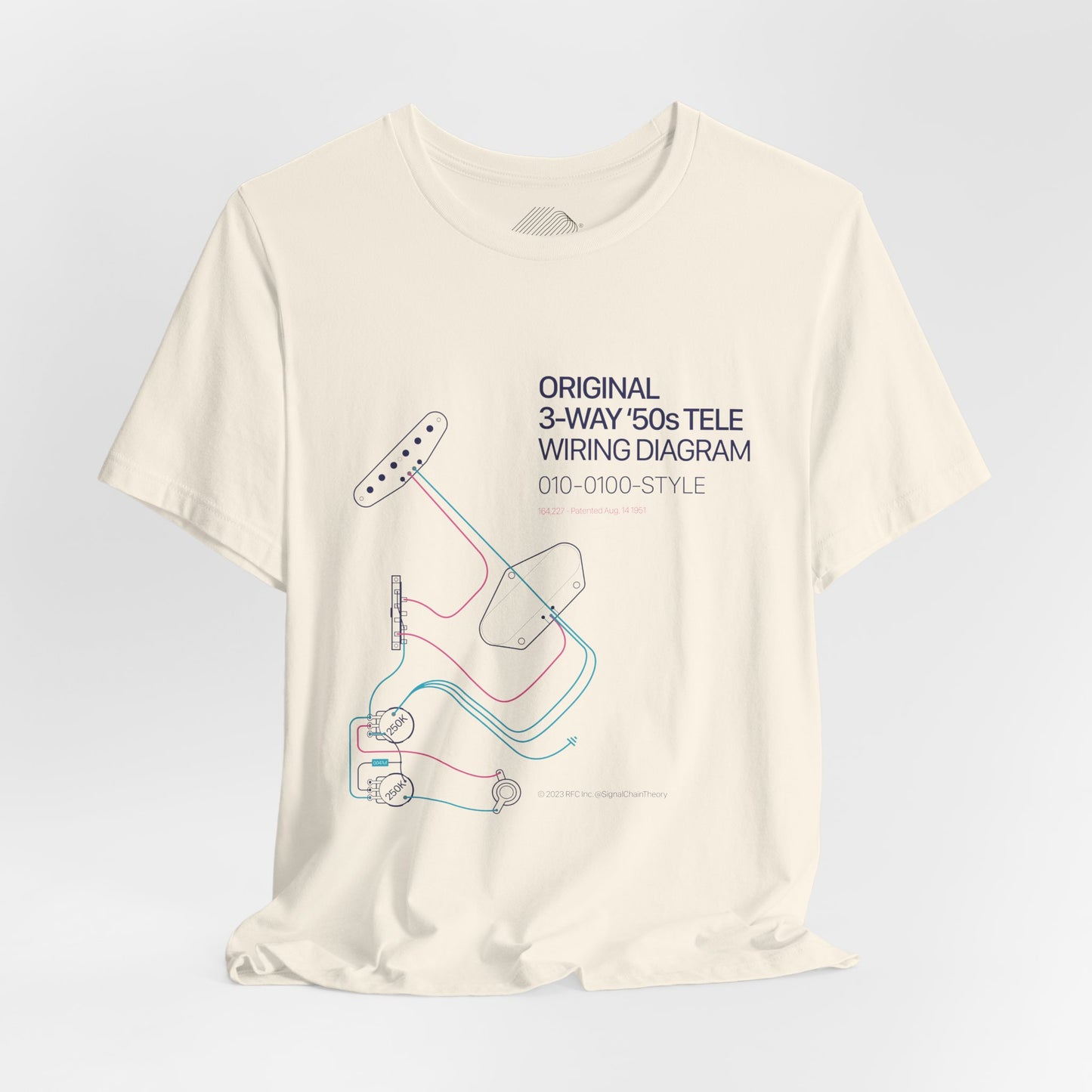 Original '50s Tele Wiring Diagram Tee — Guitar Pickup Schematic Graphic T-Shirt