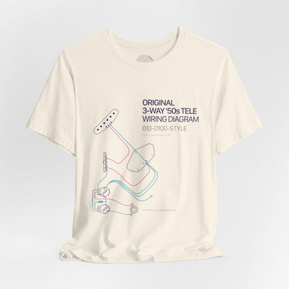 Original '50s Tele Wiring Diagram Tee — Guitar Pickup Schematic Graphic T-Shirt
