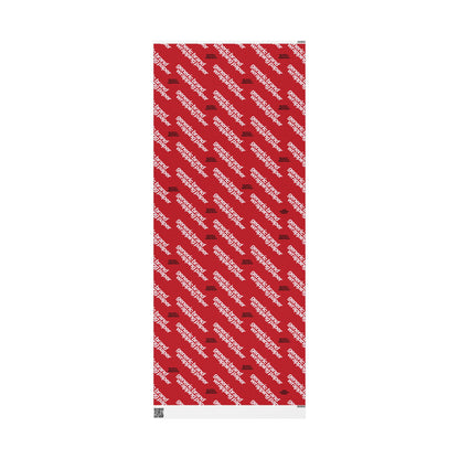 Quite Descriptive "Generic Brand Wrapping Paper" Red Holiday Gift Wrapping Paper Roll With White Typography Print
