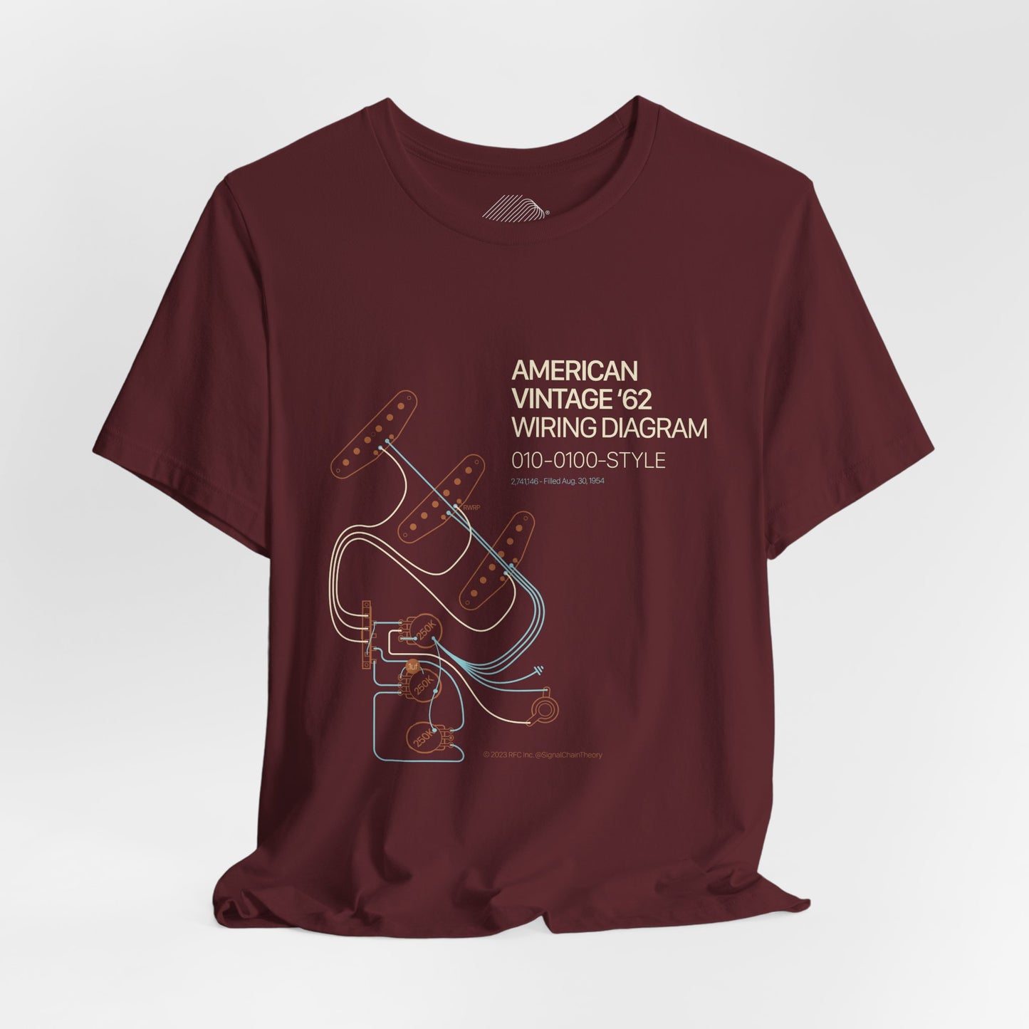 Vintage '62 Wiring Diagram Tee — Guitar Pickup Schematic Graphic T-Shirt