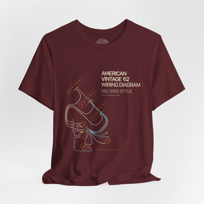 Vintage '62 Wiring Diagram Tee — Guitar Pickup Schematic Graphic T-Shirt