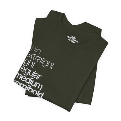 Typographical "Quite Descriptive T-Shirt" About Typography. Great Conversation Starter!