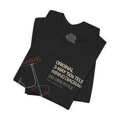 Original '50s Tele Wiring Diagram Tee — Guitar Pickup Schematic Graphic T-Shirt