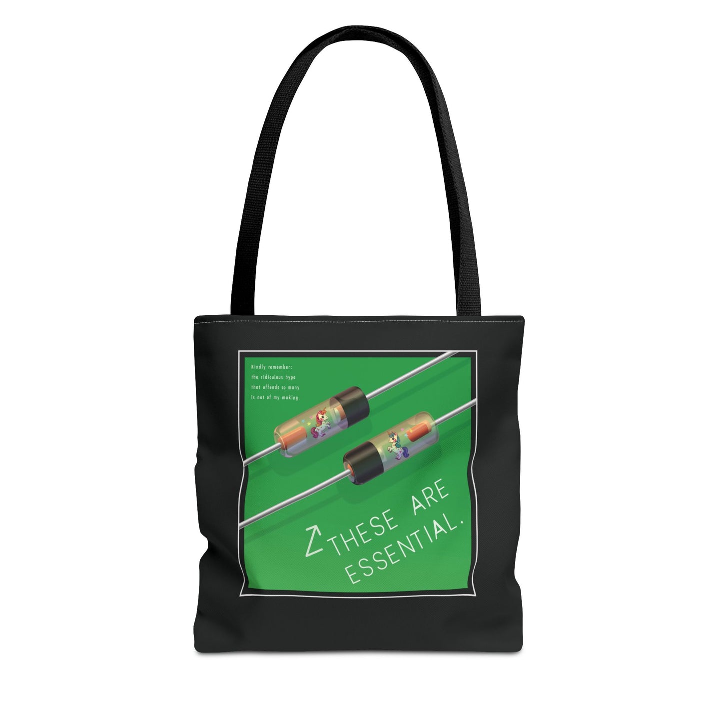 Magical Diodes "These Are Essential" Tote Bag - Original Design by Signal Chain Theory - Black