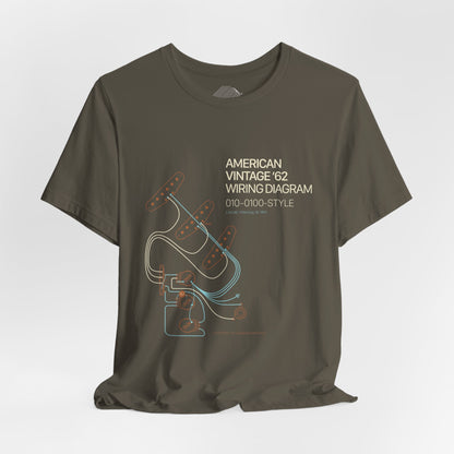 Vintage '62 Wiring Diagram Tee — Guitar Pickup Schematic Graphic T-Shirt