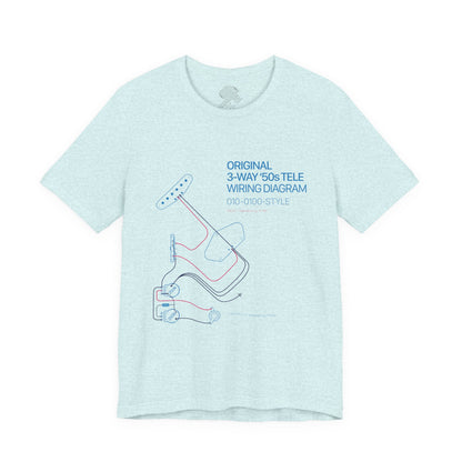 Original '50s Tele Wiring Diagram Tee — Guitar Pickup Schematic Graphic T-Shirt