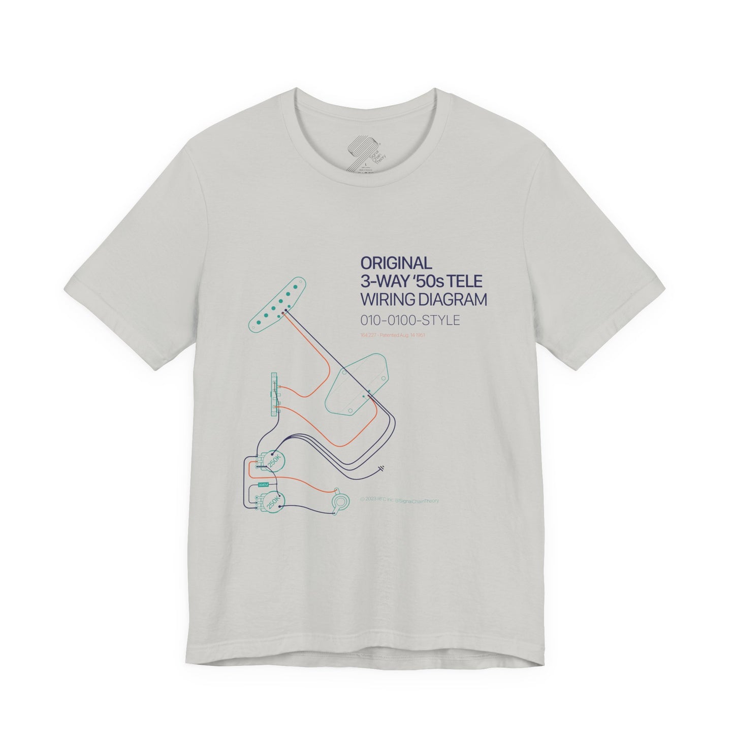 Original '50s Tele Wiring Diagram Tee — Guitar Pickup Schematic Graphic T-Shirt