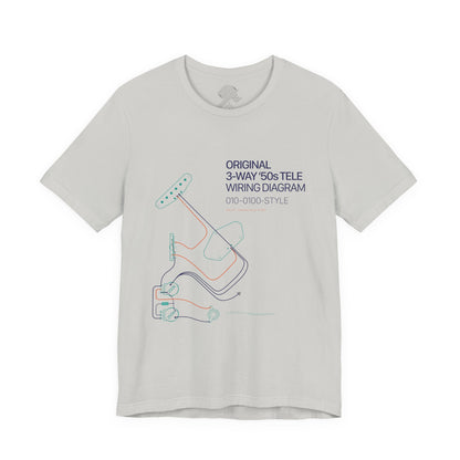Original '50s Tele Wiring Diagram Tee — Guitar Pickup Schematic Graphic T-Shirt