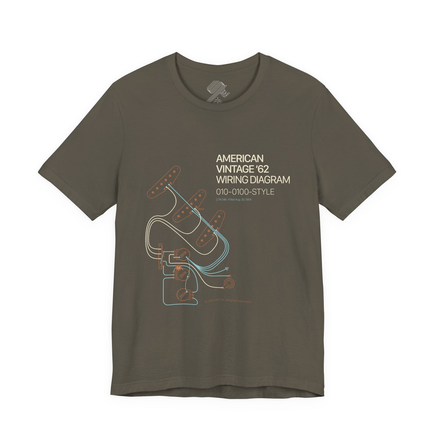Vintage '62 Wiring Diagram Tee — Guitar Pickup Schematic Graphic T-Shirt
