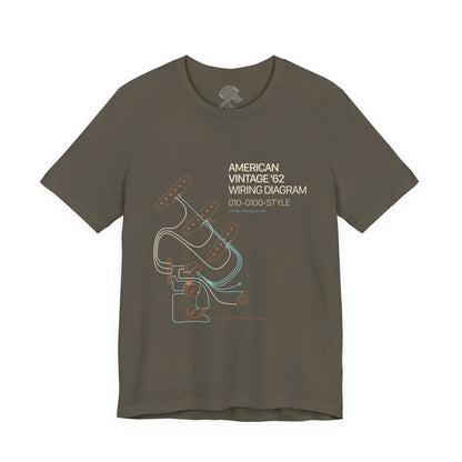Vintage '62 Wiring Diagram Tee — Guitar Pickup Schematic Graphic T-Shirt