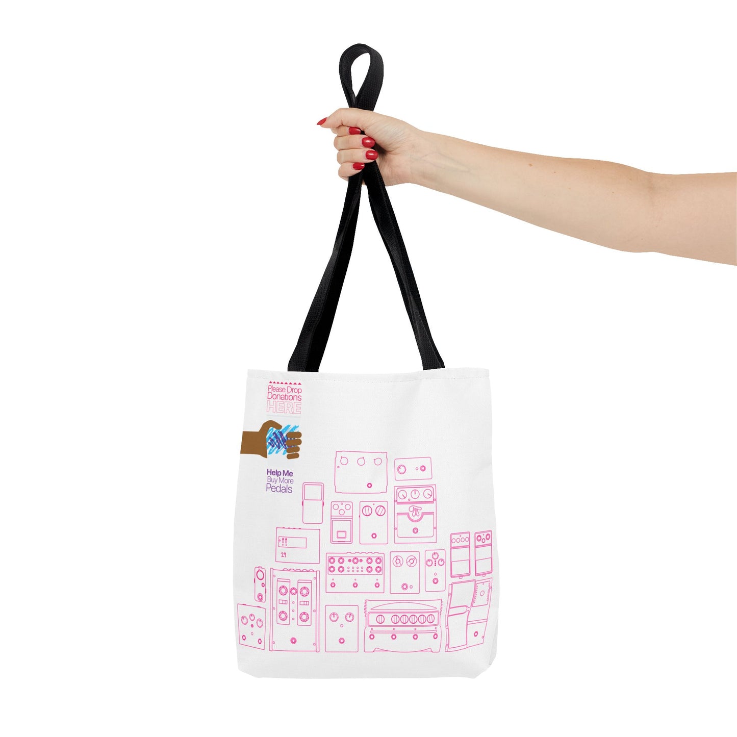 Guitar Pedal Tote Bag - Musical Themed, Perfect for Musicians and Players - Original Design by Signal Chain Theory (Greek Cup)