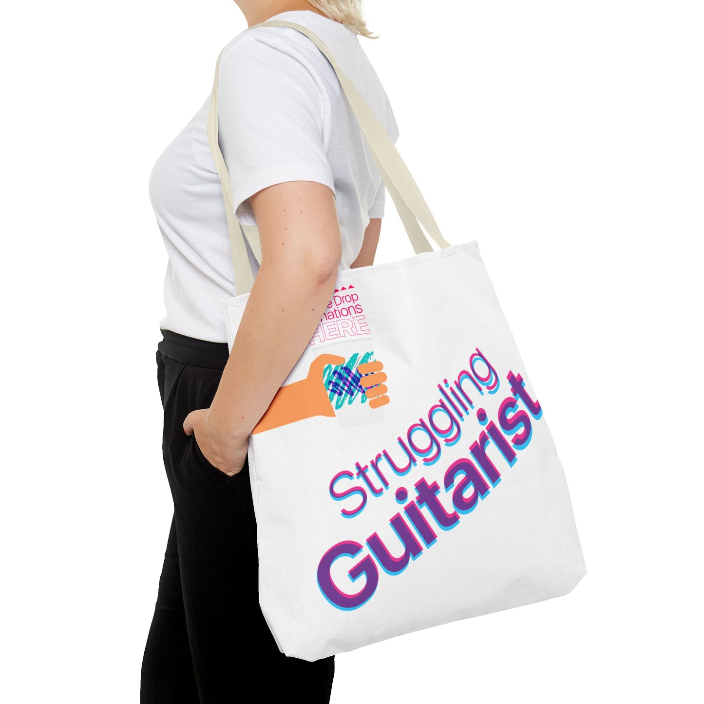 Struggling Guitarist Tote Bag - Musical Themed, Perfect for Musicians and Music Lovers (Jazz Cup)