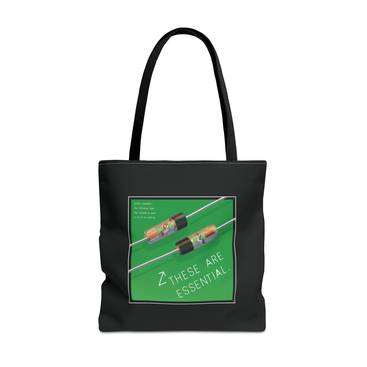 Magical Diodes "These Are Essential" Tote Bag - Original Design by Signal Chain Theory - Black