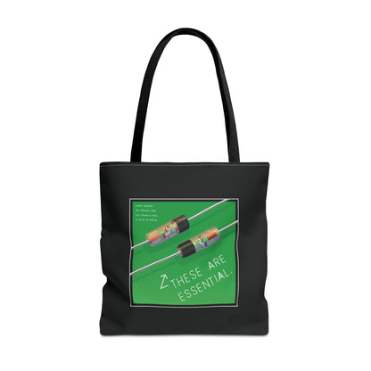 Magical Diodes "These Are Essential" Tote Bag - Original Design by Signal Chain Theory - Black