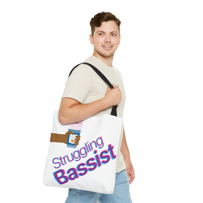 Struggling Bassist Tote Bag - Musical Themed, Perfect for Musicians and Bass Players - Original Design by Signal Chain Theory (Greek Cup)