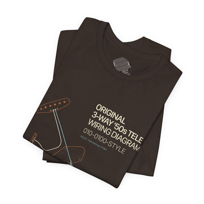 Original '50s Tele Wiring Diagram Tee — Guitar Pickup Schematic Graphic T-Shirt