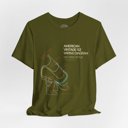 Vintage '62 Wiring Diagram Tee — Guitar Pickup Schematic Graphic T-Shirt