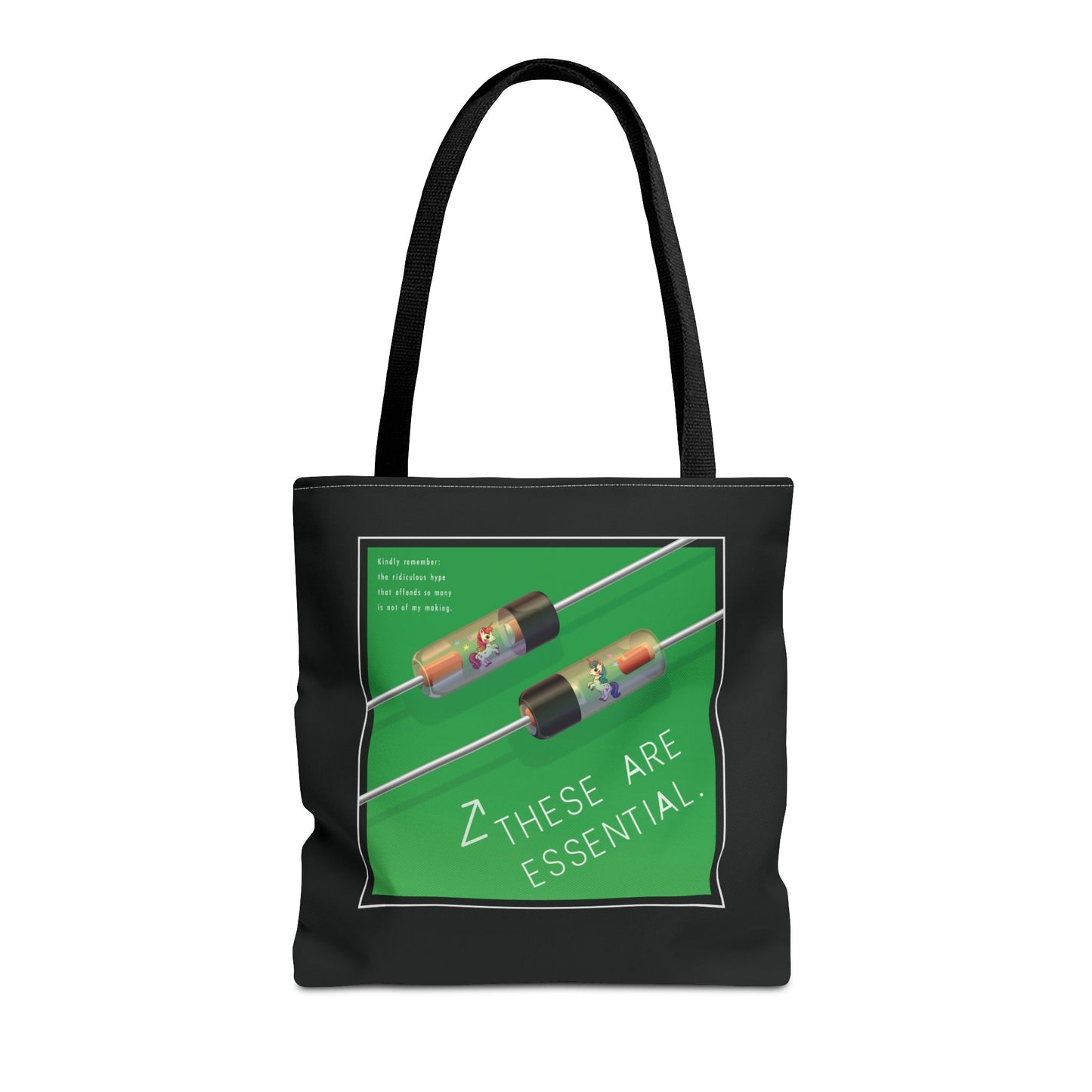 Magical Diodes "These Are Essential" Tote Bag - Original Design by Signal Chain Theory - Black