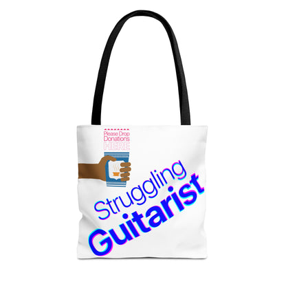 Struggling Guitarist Tote Bag - Musical Themed, Perfect for Musicians and Guitar Players - Original Design by Signal Chain Theory (Greek Cup)