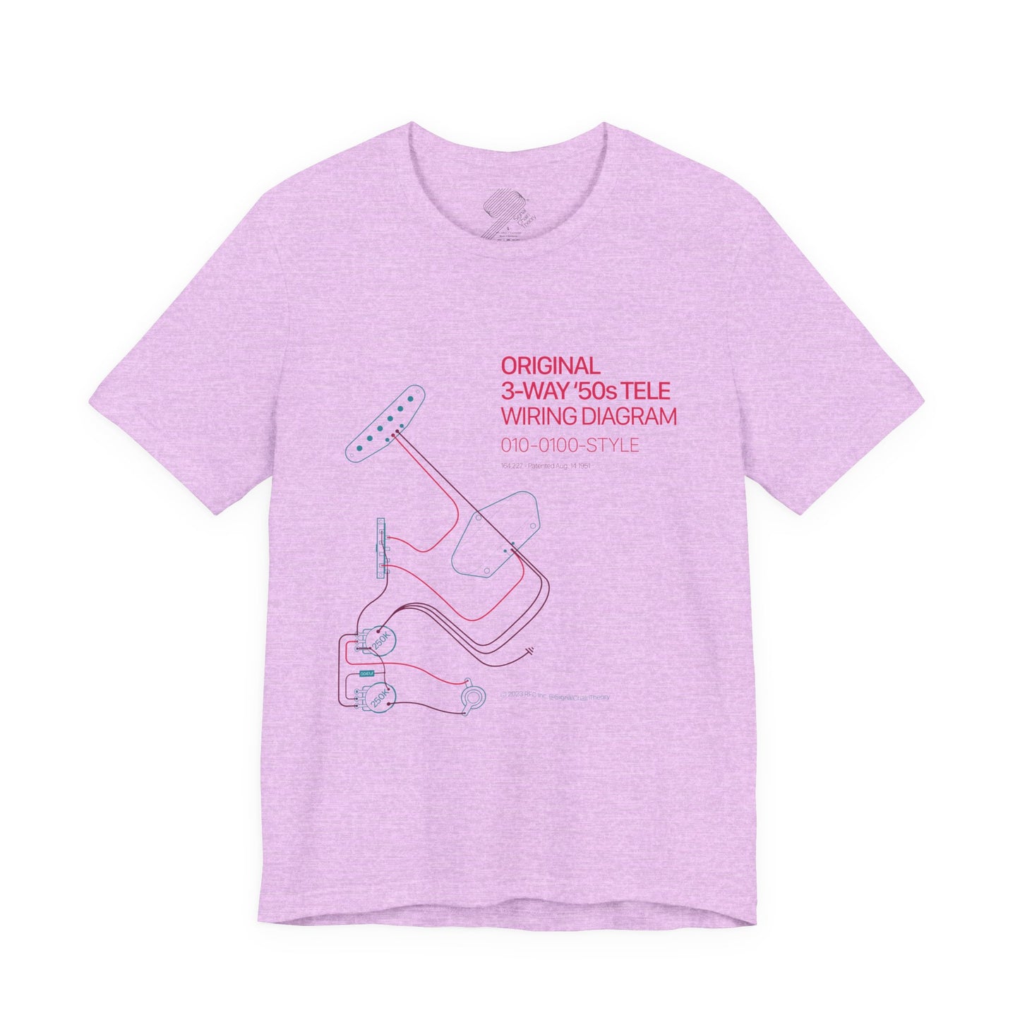 Original '50s Tele Wiring Diagram Tee — Guitar Pickup Schematic Graphic T-Shirt