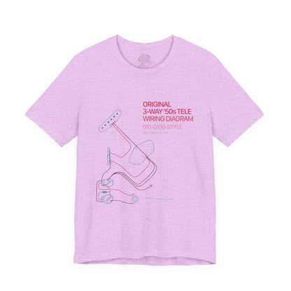 Original '50s Tele Wiring Diagram Tee — Guitar Pickup Schematic Graphic T-Shirt