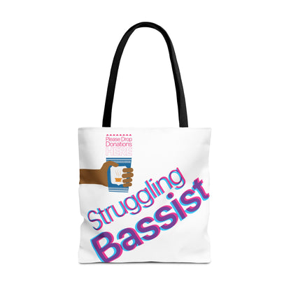Struggling Bassist Tote Bag - Musical Themed, Perfect for Musicians and Bass Players - Original Design by Signal Chain Theory (Greek Cup)