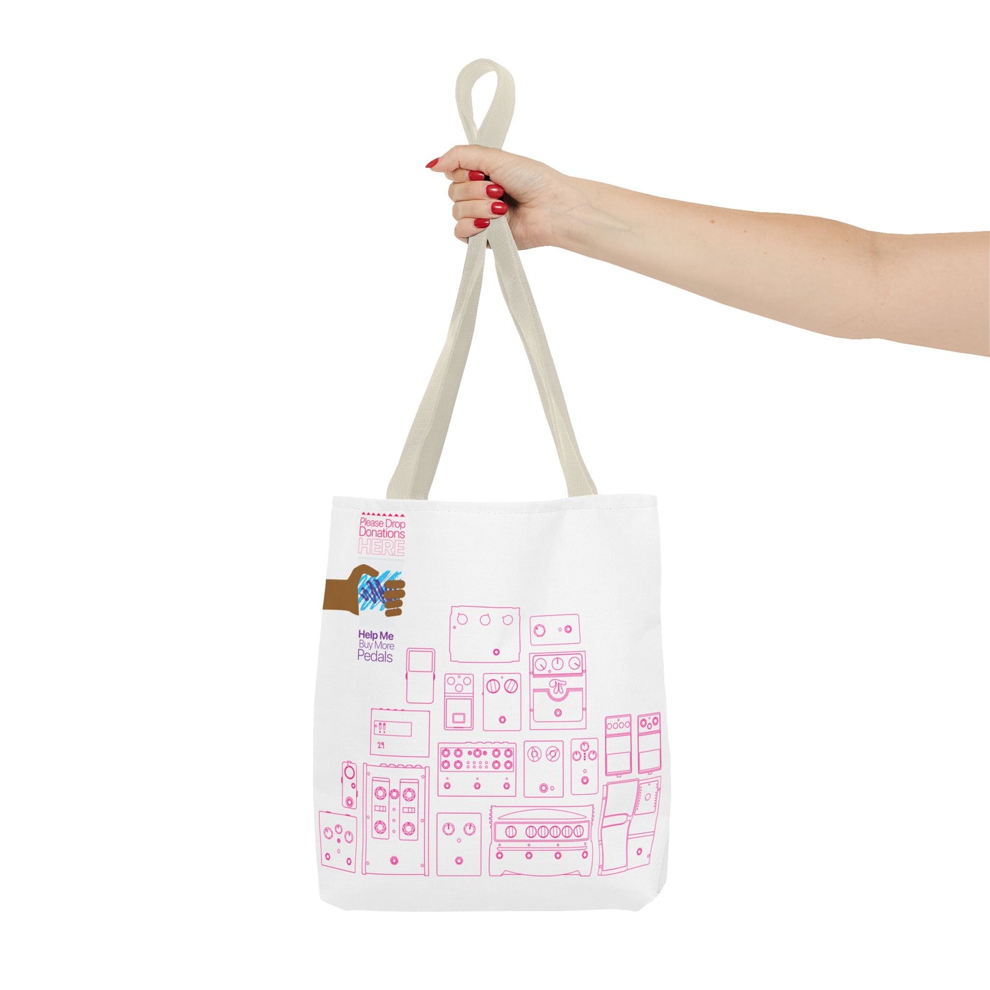 Guitar Pedal Tote Bag - Musical Themed, Perfect for Musicians and Players - Original Design by Signal Chain Theory (Greek Cup)