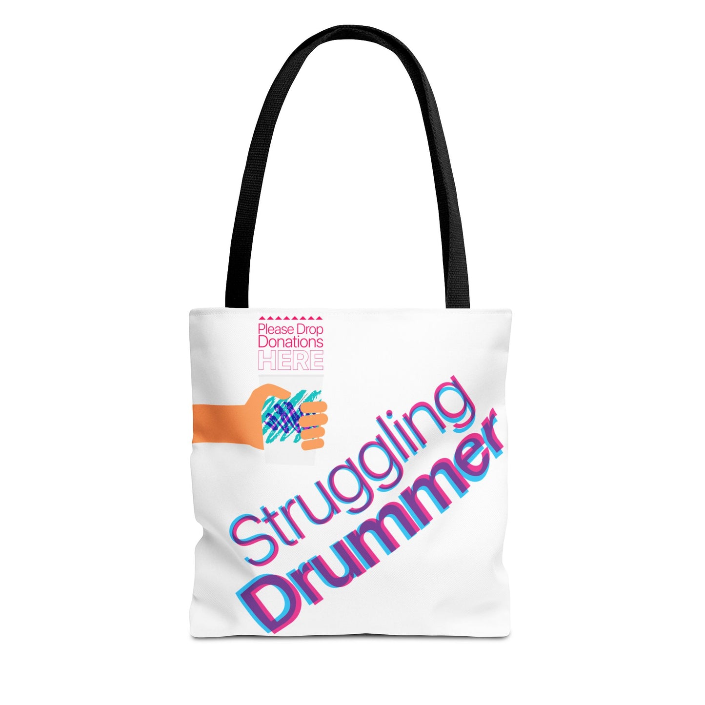 Struggling Drummer Tote Bag - Musical Themed, Perfect for Musicians and Drums Lovers (80s Jazzy Cup)