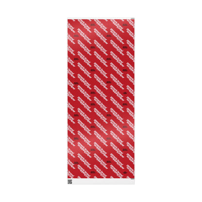 Quite Descriptive "Generic Brand Wrapping Paper" Red Holiday Gift Wrapping Paper Roll With White Typography Print