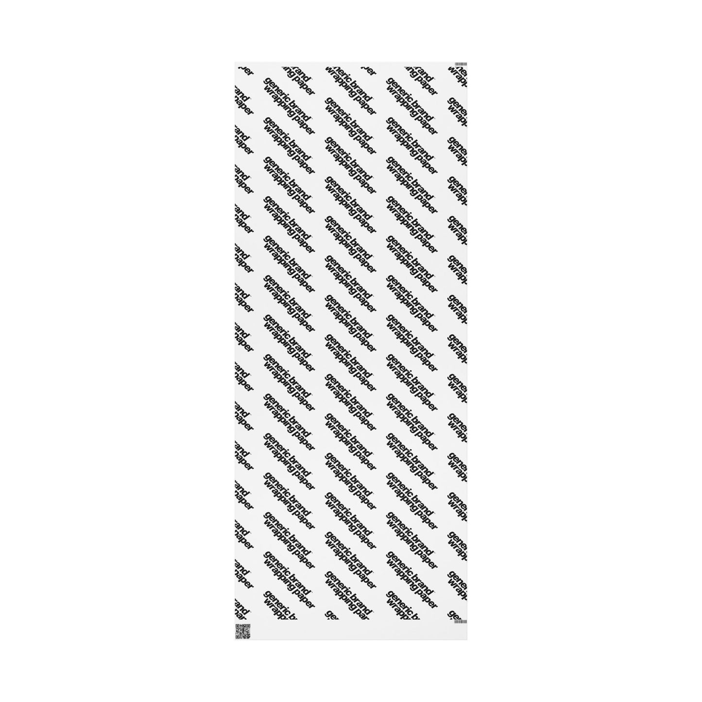 Quite Descriptive "Generic Brand Wrapping Paper" White Gift Wrapping Paper Roll With Black Typography Print