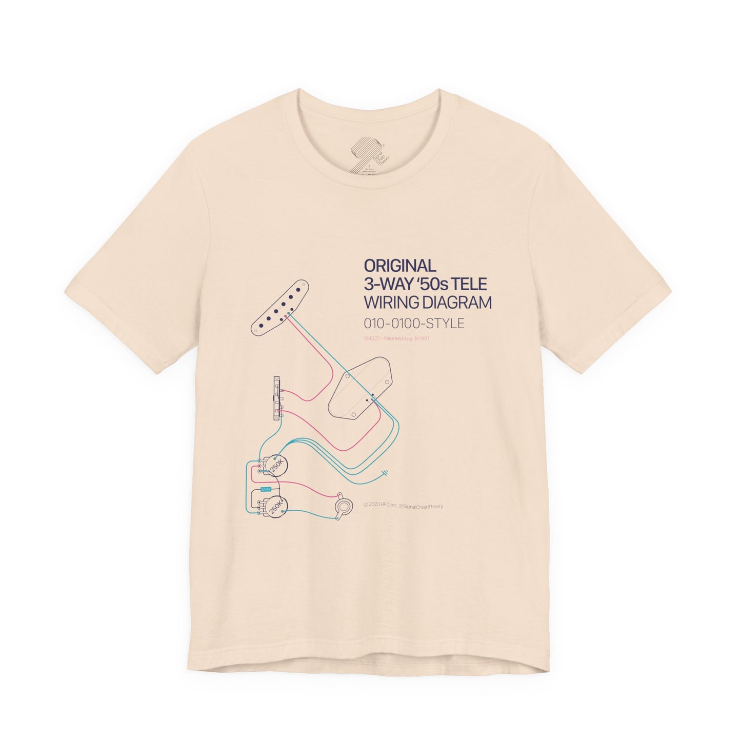 Original '50s Tele Wiring Diagram Tee — Guitar Pickup Schematic Graphic T-Shirt