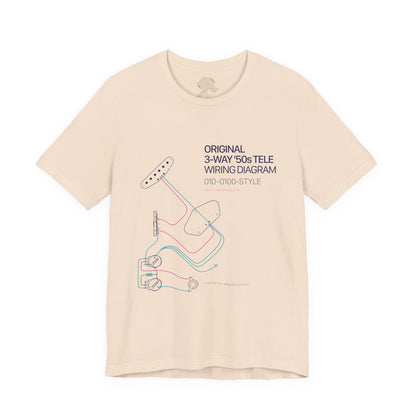 Original '50s Tele Wiring Diagram Tee — Guitar Pickup Schematic Graphic T-Shirt