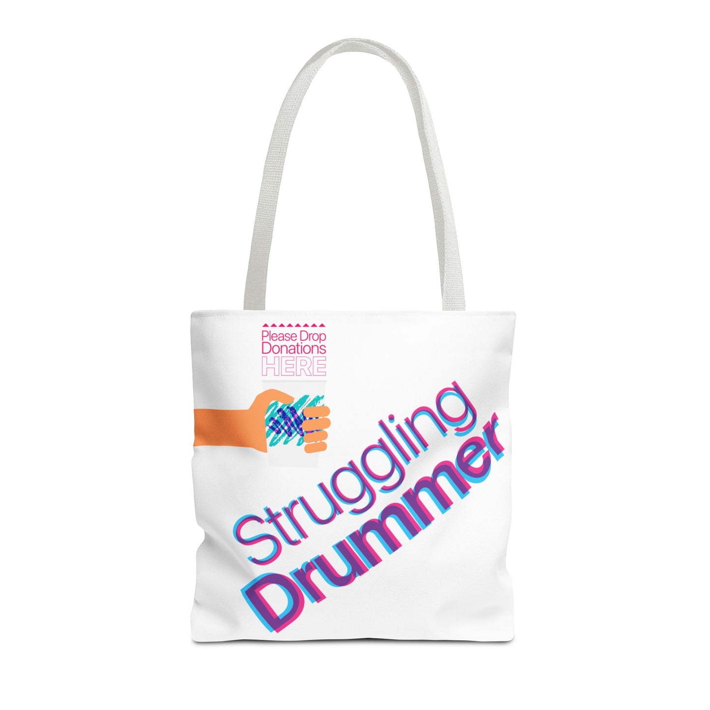 Struggling Drummer Tote Bag - Musical Themed, Perfect for Musicians and Drums Lovers (80s Jazzy Cup)