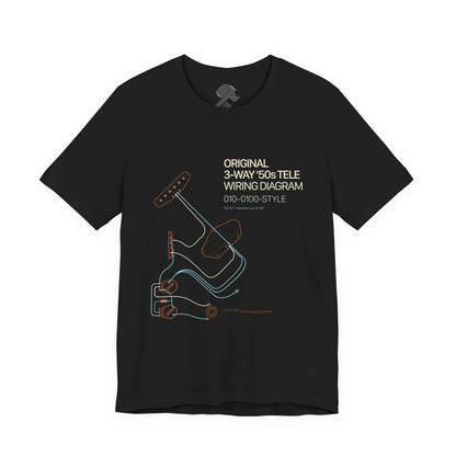 Original '50s Tele Wiring Diagram Tee — Guitar Pickup Schematic Graphic T-Shirt
