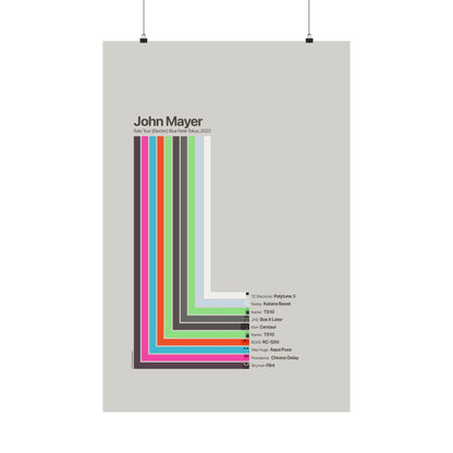 John Mayer Pedalboard Signal Chain - Framed Archival Paper Vertical Poster