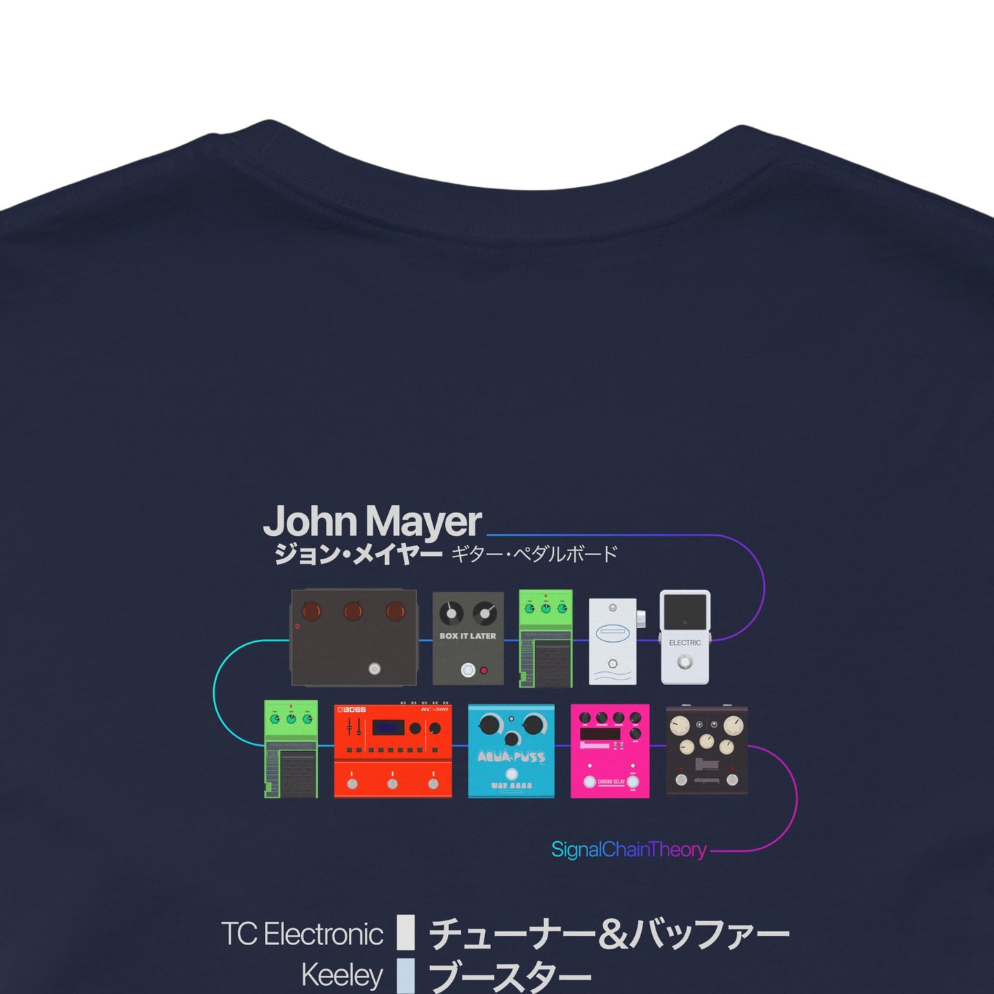 Limited Japanese Edition - John Mayer Guitar Pedalboard Signal Chain - Unisex Jersey Short Sleeve Tee