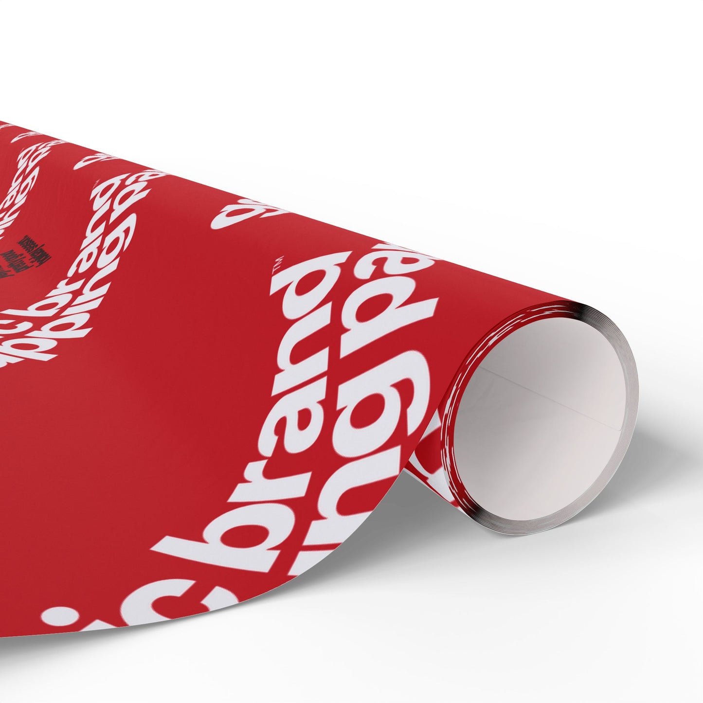 Quite Descriptive "Generic Brand Wrapping Paper" Red Holiday Gift Wrapping Paper Roll With White Typography Print