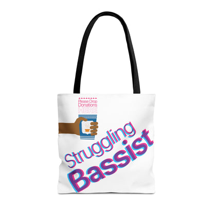 Struggling Bassist Tote Bag - Musical Themed, Perfect for Musicians and Bass Players - Original Design by Signal Chain Theory (Greek Cup)