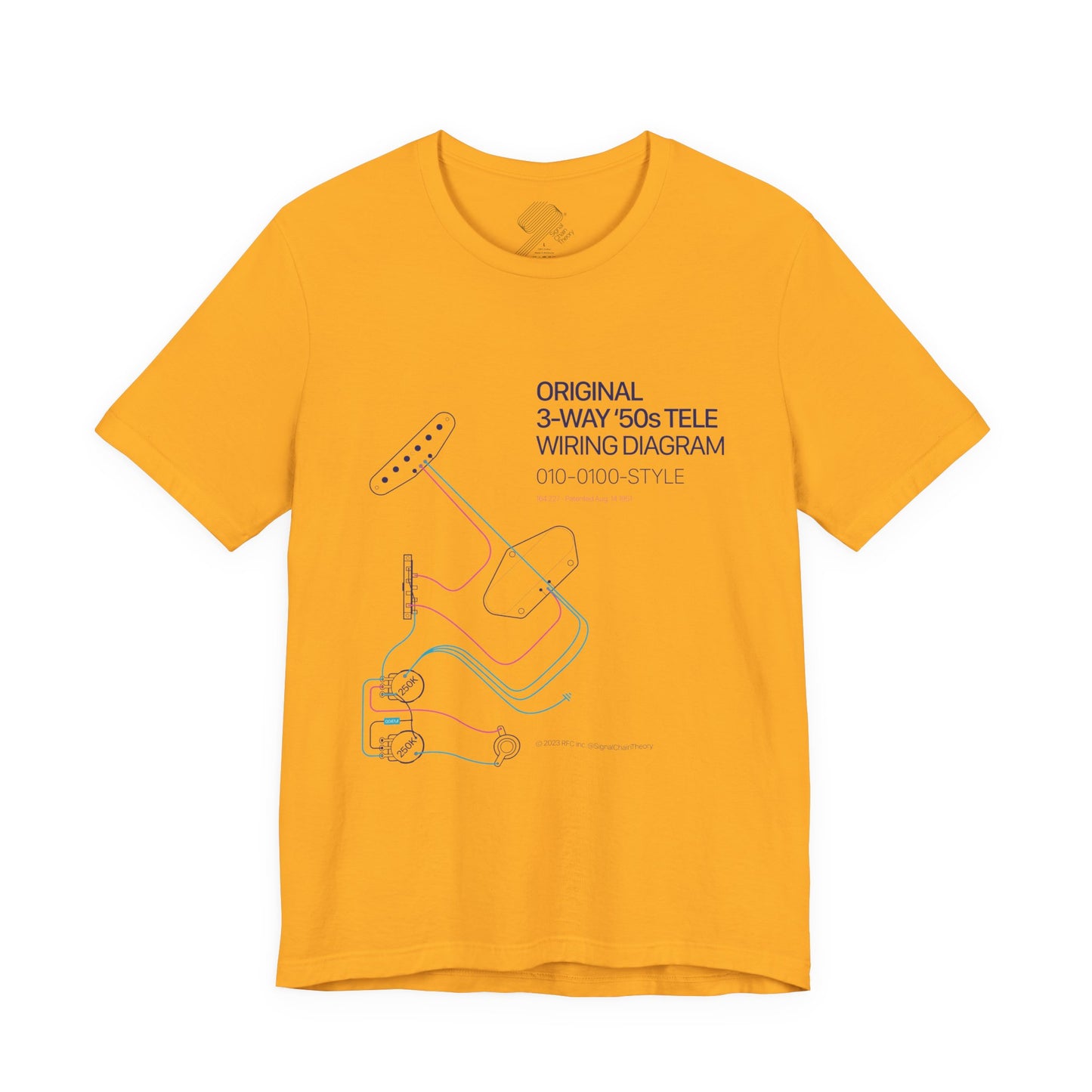Original '50s Tele Wiring Diagram Tee — Guitar Pickup Schematic Graphic T-Shirt