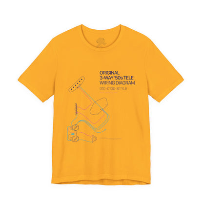 Original '50s Tele Wiring Diagram Tee — Guitar Pickup Schematic Graphic T-Shirt