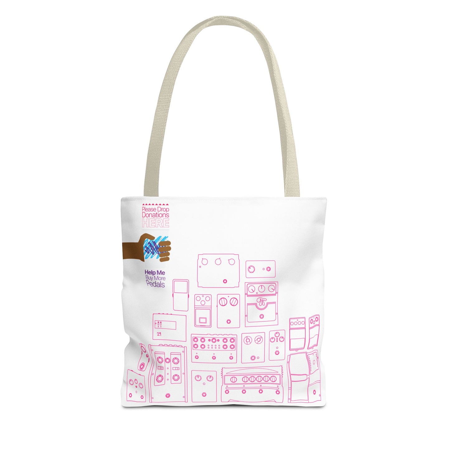 Guitar Pedal Tote Bag - Musical Themed, Perfect for Musicians and Players - Original Design by Signal Chain Theory (Greek Cup)