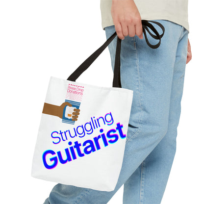 Struggling Guitarist Tote Bag - Musical Themed, Perfect for Musicians and Guitar Players - Original Design by Signal Chain Theory (Greek Cup)