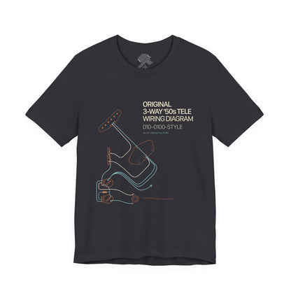 Original '50s Tele Wiring Diagram Tee — Guitar Pickup Schematic Graphic T-Shirt