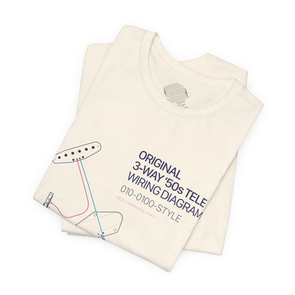 Original '50s Tele Wiring Diagram Tee — Guitar Pickup Schematic Graphic T-Shirt