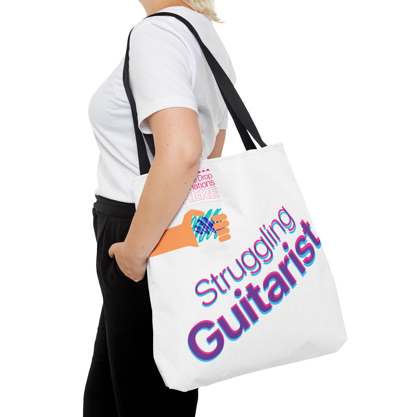 Struggling Guitarist Tote Bag - Musical Themed, Perfect for Musicians and Music Lovers (Jazz Cup)