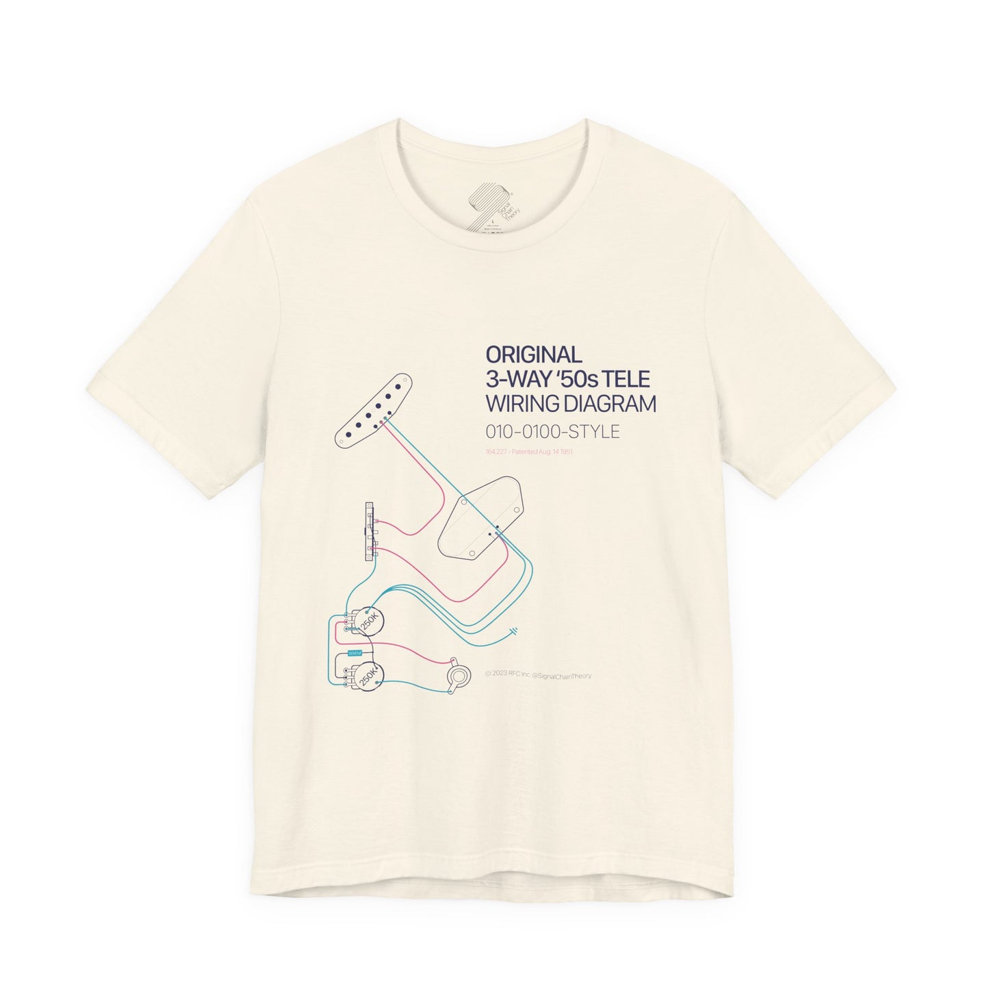 Original '50s Tele Wiring Diagram Tee — Guitar Pickup Schematic Graphic T-Shirt