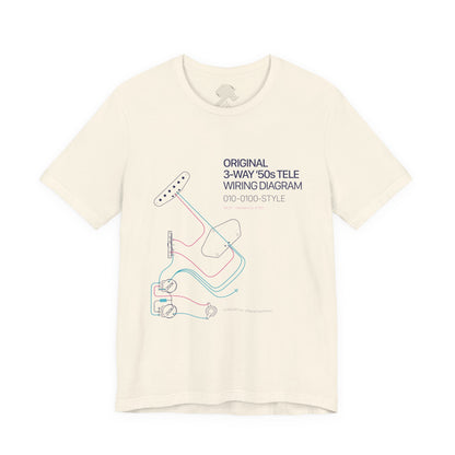Original '50s Tele Wiring Diagram Tee — Guitar Pickup Schematic Graphic T-Shirt